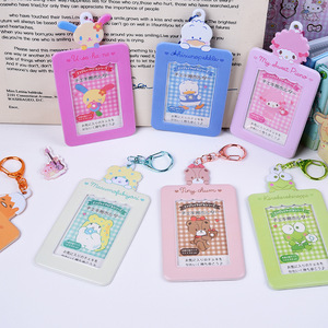 Sanrio Kawaii photocard chủ Keroppi Đàn Piano muốn tôi mell xo Tiny chum 3 inch Kpop thẻ ảnh khung bảo vệ mặt dây chuyền - Product Image 1