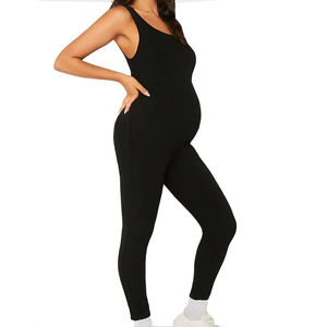 <span class=keywords><strong>Tuta</strong></span> <span class=keywords><strong>Nera</strong></span> <span class=keywords><strong>Aderente</strong></span> e Modellante Casual per Donne in Gravidanza Stile Estivo - Product Image 1