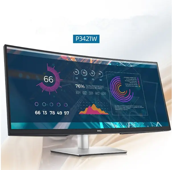 नवीनतम सबसे अधिक बिकने वाली 34 इंच P3421W वाणिज्यिक कार्यालय डिस्प्ले स्क्रीन घुमावदार स्क्रीन आईपीएस स्क्रीन