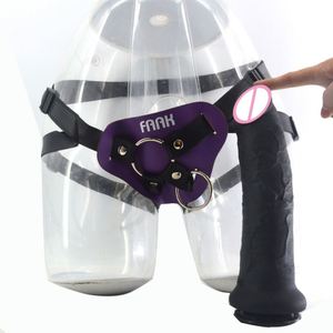 FAAK G118 Dildo realista largo con ventosa, tacto de piel, doble capa de silicona, juguete sexual para mujer, masaje y coqueteo. - Product Image 2