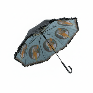 AU-02613 artistico volant Jump ombrello bronzo e rose per la collezione pioggia & sole Mucha - Product Image 1