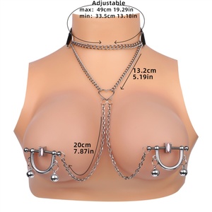 QKKQ Metal Nipple <b>Clamps</b> with Bells and Collar Leather Choker <b>U</b> Shaped <b>Clamps</b> Nipple Toys Breast Clips BDSM Sex Toys for Couples - Product Image 4