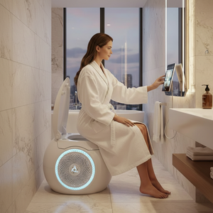 WC intelligent pour hôtel, cuvette à chasse automatique avec capteur et télécommande, drainage en S pour salle de bain, WC rond DT890SA - Product Image 1
