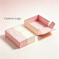 Boîte pliante en papier rose clair personnalisée, boîte cadeau en papier pour l'emballage de produits cosmétiques et de beauté