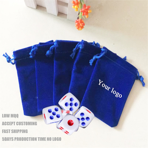 Mini Custom logo Velvet Drawstring Pouch Bag Wholesale for Jewelry Gift Packaging Suede Dice Drawstring Bag - Product Image 1