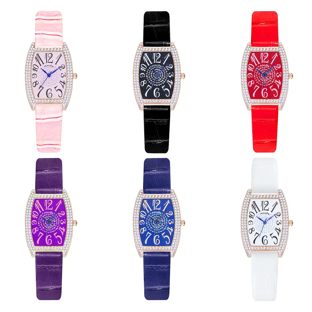 CCQ42 hot selling simple Pu band women quartz watches all over the sky star diamond inlaid digital versatile women Watch