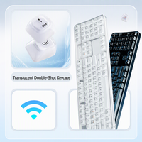 Clavier sans fil Crystal Arc 708, 105 touches, avec cadre ergonomique incliné, touches BT1 BT2 BT3, type C, 2000 mAh pour PC