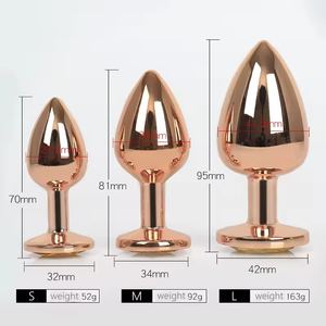 OEM - Juguetes Sexuales Anales de Metal con Cristales en Forma Redonda, Color Oro Rosa, Tapón Anal para Hombre y Mujer, Venta al por Mayor de Fábrica - Product Image 4