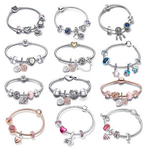 Original De Plata 925 colgante de plata esterlina hebilla de plata Pulsera de cuentas de moda DIY pulsera clásica de serpiente para mujer - Product Image 3