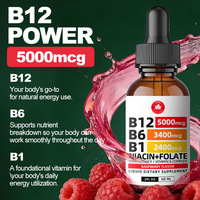 Solution buvable personnalisée pour adultes, à base d'acide folique et de vitamine B12, complément de vitamines du complexe B, 60 ml, améliore la mémoire