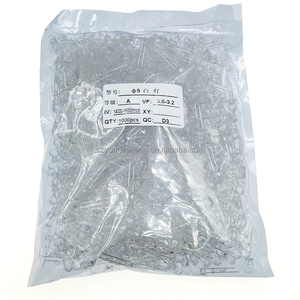<span class=keywords><strong>Stock</strong></span> de 1000pcs F5 5mm LED Redondos Blancos, Rojos, Verdes, Azules, Amarillos, Transparentes, Súper Brillantes, Diodos Emisores de Luz - Product Image 1