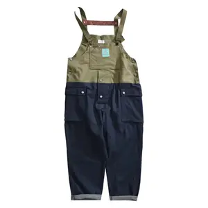 Hot Koop Fashion Mens Kleuraanpassing Lange Jumpsuit Streetwear Overall Jarretel Broek Hoge Kwaliteit Cargo Jeans