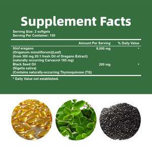 Grosir grosir grosir grosir OEM kapsul minyak Oregano organik 1500mg dukungan imun & ekstrak minyak biji hitam - Product Image 4