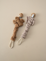 Nouvelle chaîne de sucette en coton pour bébé avec un joli nœud, sucette pour bébé, clip de sucette, hochet en crochet