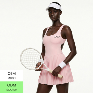 En gros Robe de sport moulante dos nu une pièce pour femme, style tennis et golf, Vêtements de tennis - Product Image 4
