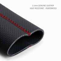 Housse de volant en cuir perforé sur mesure pour BYD Han Seal Song Plus 2021-2024, respirante, antidérapante, accessoire intérieur