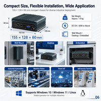 Computadora Integrada Sin Ventilador I3-5100U I5-5200U I7-5500U CPU Doble LAN 2 COM USB HD VGA SSD para Gabinete de Automatización PC Industrial
