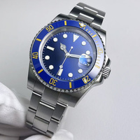Vente en gros d'usine, montre automatique mécanique sportive en acier inoxydable de 40 mm, mouvement NH35 d'origine, cadran saphir étanche