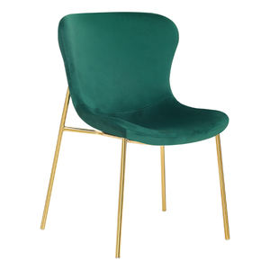 Mobilier de salle à manger Restaurant Design moderne Chaises de salle à manger en velours rembourrées en tissu doux avec pieds enduits de poudre - Product Image 3