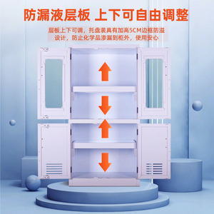 Armoire de stockage de produits chimiques Yu Zhengguan PP résistante aux acides et aux alcalis, 4, 12, 15 gallons, double verrouillage, équipement de laboratoire - Product Image 3