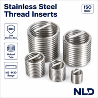 NLD Flanged Fully Threaded SS304 Slotted M22*2.5-1.0D Self-tapping Threaded Inserts Wire Thread Insert