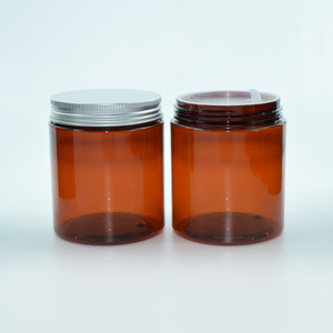 Lọ Nhựa Trong Suốt Đựng Thú Cưng Hộp Đựng Bơ Toàn Thân 80Ml 4Oz 8Oz Màu Hổ Phách Hộp Đựng Mỹ Phẩm Miệng Rộng Có Nắp Màu Đen - Product Image 6