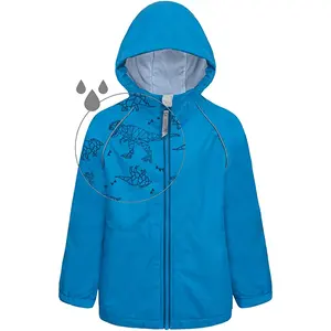 Discolor-chubasquero impermeable para niños y niñas, chaqueta de lluvia con estampado, personalizada, de tela reciclada, para primavera