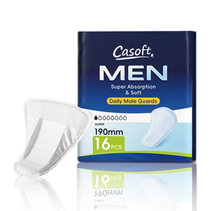 Protège-slip jetables pour incontinence adulte avec barrière anti-fuites, matériau film PE SAP japonais, pour hommes - Product Image 1