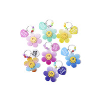 Llaveros Acrílicos con Diseño de Cara Sonriente, Flores y Plantas, para Mujeres y Niñas, Regalo de Amistad, Decoración para Bolsos, Joyería Hecha a Mano