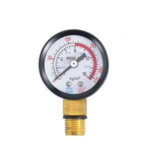 <span class=keywords><strong>Manomètre</strong></span> économique à double échelle, diamètre du cadran 42 mm/1,65 po, 0-220 PSI, 1/4" NPT, <span class=keywords><strong>avec</strong></span> vanne <span class=keywords><strong>de</strong></span> réduction <span class=keywords><strong>de</strong></span> <span class=keywords><strong>pression</strong></span> - Product Image 1