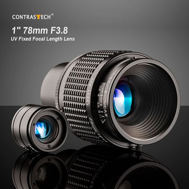 Manual Iris F-Mount 1" 78mm Fixed Focal Length F3.8 Cover 190-1000nm FA UV Lens for High Speed Camera