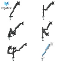 Support d'écran ergonomique Ergofirst, réglable, à bras unique, en métal noir, pour bureau et domicile, inclinaison à 90 degrés, 32 pouces, charge maximale 10 kg
