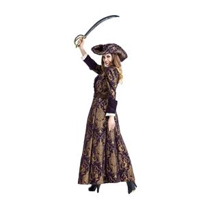 Costume d'Halloween Costume de Capitaine de <span class=keywords><strong>Pirate</strong></span> Femme Costume de <span class=keywords><strong>Pirate</strong></span> Cosplay Rétro Costume de <span class=keywords><strong>Robe</strong></span> Adulte - Product Image 2