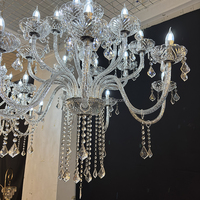 Lustre en acrylique transparent élégant et raffiné pour la décoration de mariage, suspension de plafond, décoration de luxe pour fêtes, événements, hôtels et scènes