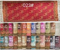 Écharpe en cachemire imitation tricotée longue et chaude, style pashmina, hijab avec pompon, motif cachemire, bandana, châle pashmina, vente en gros