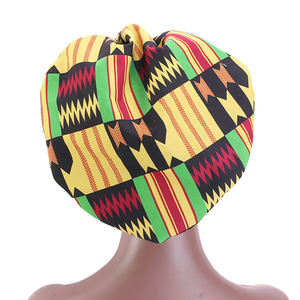 Afrikanische Druck Satin haube mit langem Band Wrap Double Layer Headwrap Ankara Muster Frauen Haar abdeckung - Product Image 4