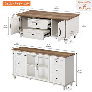 Çağdaş Ahşap TV Ünitesi Sehpa Takımı Cam Kapılı Saklama Dolapları ile Konforlu Dış Mekan ve Yemek Odası Mobilyası - Product Image 5