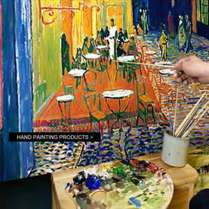 Pinturas al óleo de arte <span class=keywords><strong>en</strong></span> lienzo de <span class=keywords><strong>Van</strong></span> <span class=keywords><strong>Gogh</strong></span> hechas a mano. Café al aire libre por <span class=keywords><strong>la</strong></span> <span class=keywords><strong>noche</strong></span> para <span class=keywords><strong>la</strong></span> decoración del hogar y el hotel - Product Image 4
