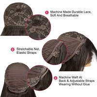 Perruques à franges sans colle, en gros, pas chères, avec dentelle HD, cheveux humains vierges bruts alignés avec les cuticules, avec franges pour femmes noires