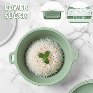 Gadgets de cocina creativos resistentes al calor de grado alimenticio, cuenco de pescado al vapor de silicona, horno <span class=keywords><strong>microondas</strong></span>, vaporizador de silicona con tapa - Product Image 5