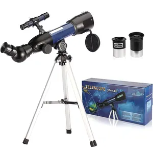 儿童初学者专业2X巴洛镜头天文折射镜望远镜，带桌面三脚架瞄准镜