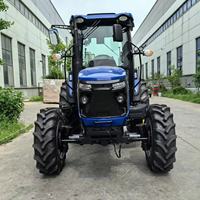 Ferme agricole 90 HP 4x4 tracteur à moteur diesel à quatre roues motrices avec cabine et climatiseur