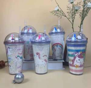 <span class=keywords><strong>Licorne</strong></span> 16oz Double Paroi Isolée En Plastique Boba Thé Au Lait Café Tasses 450ml En Plastique <span class=keywords><strong>Réutilisable</strong></span> Bubble Boba Thé Tasses Avec Couvercles - Product Image 6