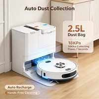 Robot aspirateur avec reprise de nettoyage, navigation LDS, 10000Pa, 5200mAh, 180 min d'autonomie, collecteur de poussière automatique à points d'arrêt, contrôle de la pièce via application
