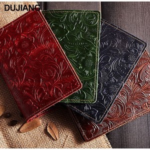 Dujiang Passport <b>Holder</b> Crazy Horse Leather 7 Inch Wear Resistant Portable <b>Document</b> Storage Bag Solid Color - Product Image 2