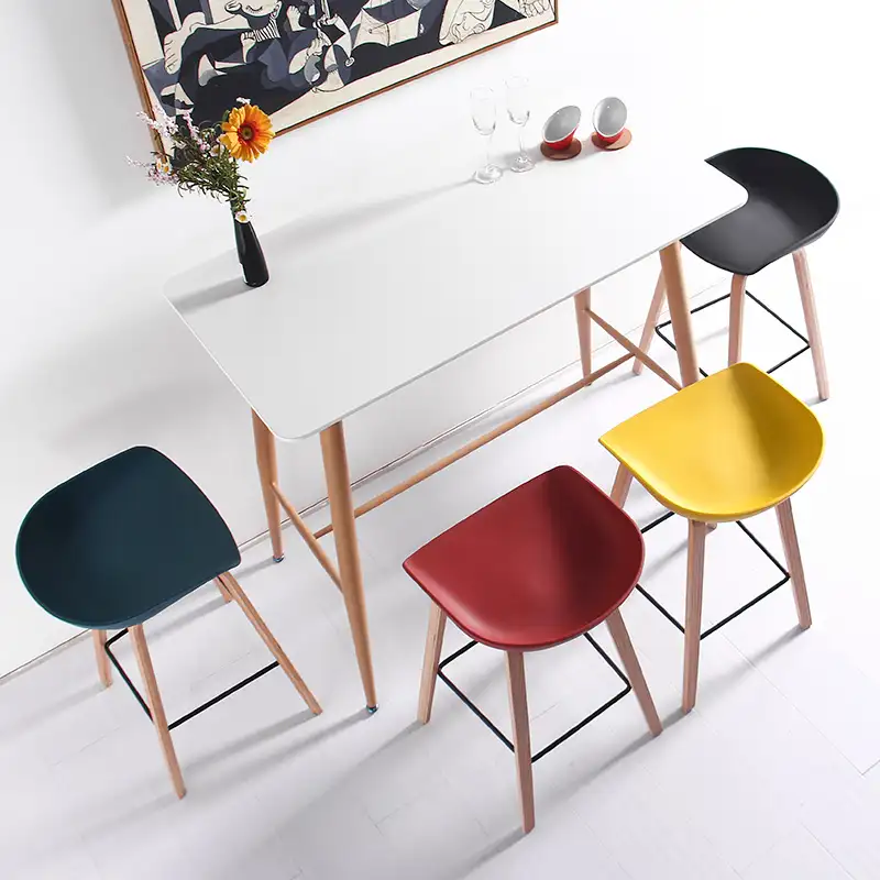 Cadeiras De Bar vendita calda mobili da Bar per la casa seggiolone in plastica sgabello da Bar in legno curvato
