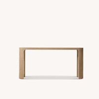 Table console minimaliste sophistiquée en acier inoxydable avec bord cascade, profil de pied à bord naturel et coins arrondis pour salon