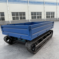 Mini-dumper chenillé électrique à basculement hydraulique, chariot de transport chenillé compact