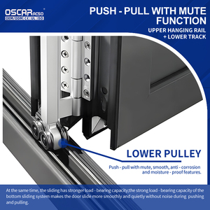 Puerta Plegable <span class=keywords><strong>de</strong></span> Cristal Deslizante y Plegable Tipo Acordeón para Comercios Residenciales Italianos, Puerta <span class=keywords><strong>de</strong></span> Entrada Moderna - Product Image 4