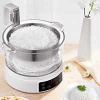 Autocuiseur multifonctionnel 3L en verre trempé transparent à levage automatique, marmite électrique domestique pour la cuisson du riz